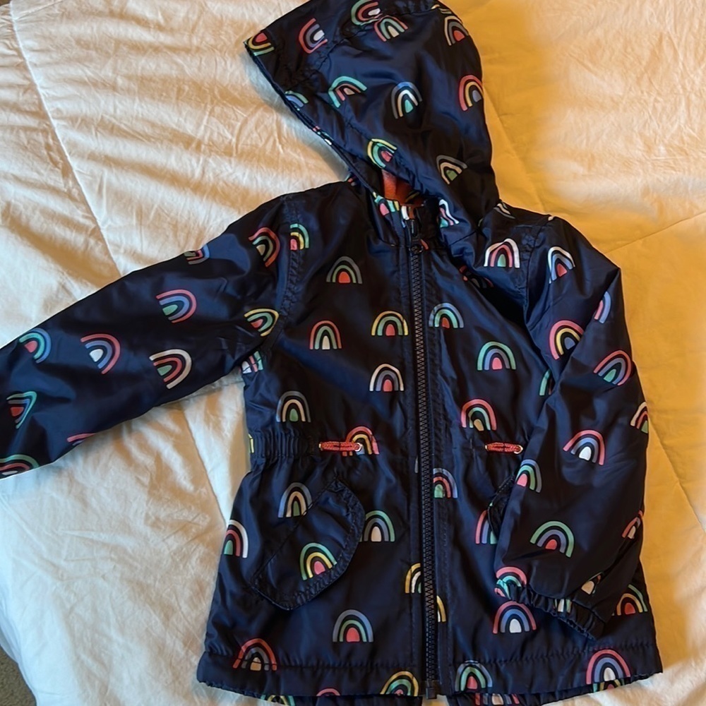Fleece Lined Rainbow Rain Jacket/Wind Breaker